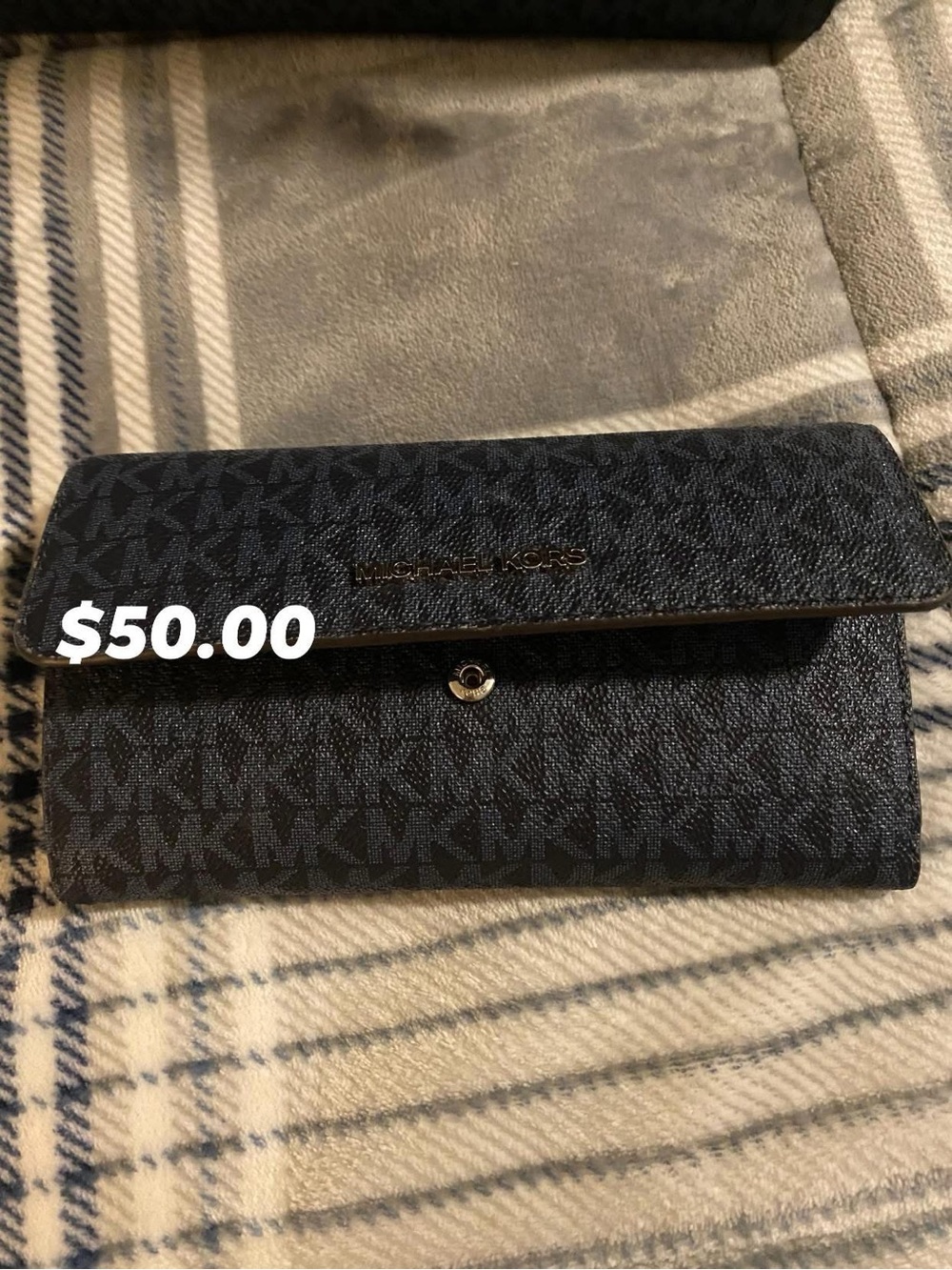 Michael Kors Black Signature MK Continental Wallet